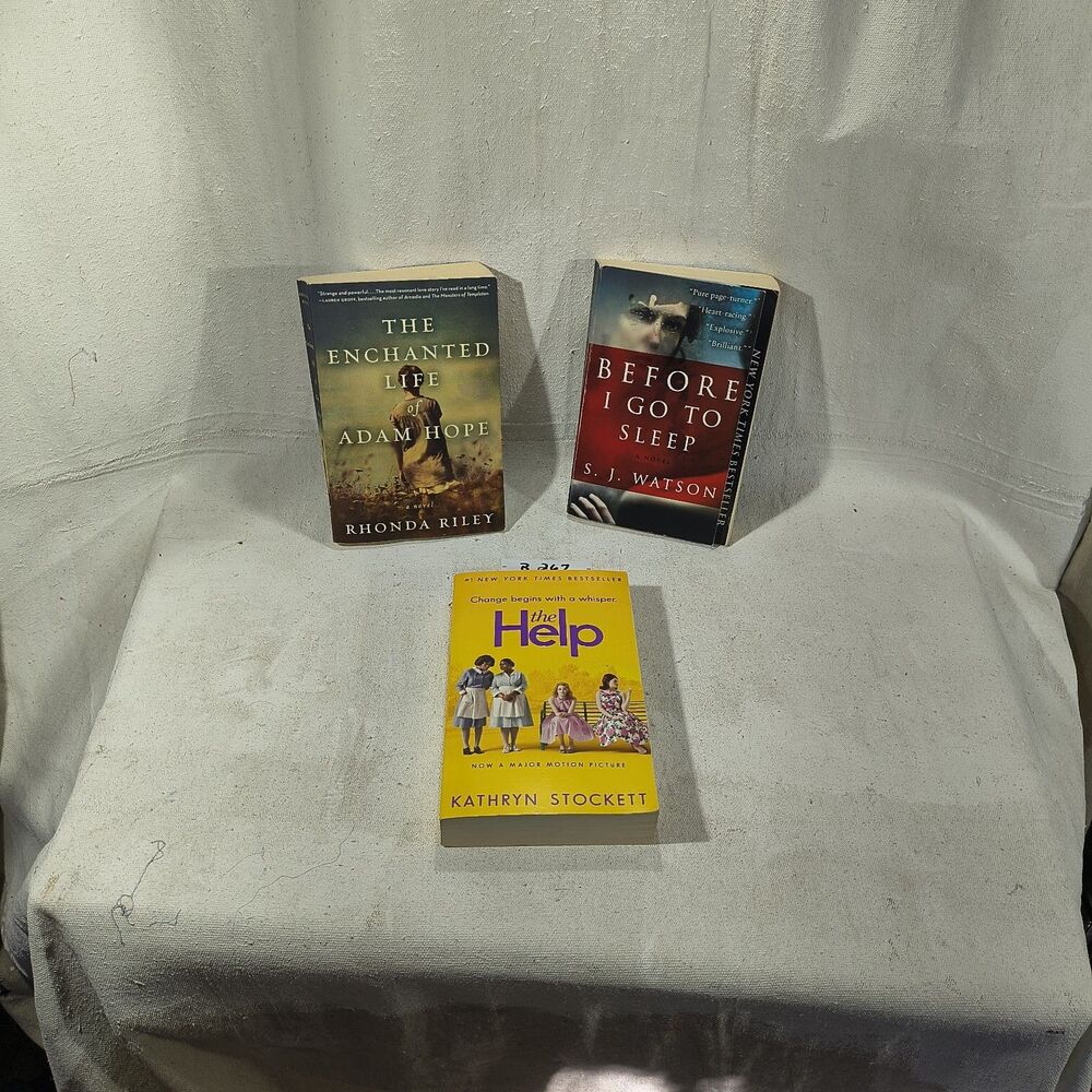 paperback book lot "The Help", "The Enchanted Life", And "Before I Go To Sleep "